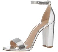 The Drop Rebecca Sandales À Brides, Haut Talon Bloc pour Femme, Argent, 36.5