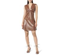 The Drop Robe Courte pour Femme, en Similicuir, avec Découpes, Magdalena, Café, L
