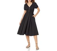 The Drop Robe en Coton pour Femme, Coupe Daksha avec Smocks et Fermeture Éclair, Noir, 4XL Grande Taille