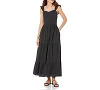 The Drop Robe Longue à Œillets pour Femme, avec Manches Volantées, Tulsi, Noir, Taille S