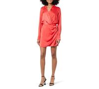 The Drop Robe Portefeuille Courte pour Femme, Soyeuse, Mack, Rouge Bitter, M