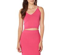 The Drop Roni Débardeur de survêtement court à encolure en V Pull pour Femme, Rose Incandescent, XXL Grande taille