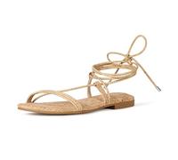 The Drop Samantha Flat Strappy Lace-up Sandal Plates, Liège, 39.5 EU