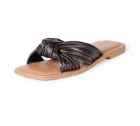 The Drop Sandale Plate pour Femme, avec Nœud, Ida, Acajou, Pointure 36 EU