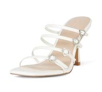 The Drop Sandales à talons avec brides à boucle Naomi pour Femme, Cœur Blanc, 39 EU