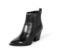 The Drop Sia Pointed Toe Western Ankle Boot pour Femme, Lézard Noir, 36