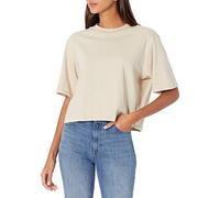 The Drop Sydney Camiseta de manga corta con cuello redondo y bajo corto pour Femme, Sable, 5XL Grande taille