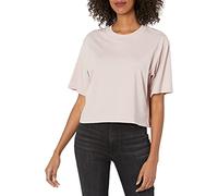 The Drop Sydney T-shirt court à col montant et manches courtes pour Femme, Rose pastel, XXS