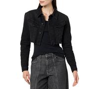 The Drop Veste en Jean pour Femme, Coupe Nami Ultra Courte, Noir Délavé, L