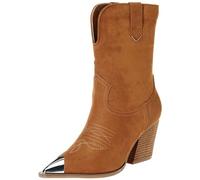 The Drop Women's Bottes de cowboy à talons Sandra, Cognac, 39