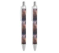 The Duomo Di Milano in Italy Lot de 2 stylos à bille rétractables noirs à pointe fine 0,5 mm