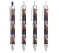 The Duomo Di Milano in Italy Lot de 4 stylos à bille rétractables noirs à pointe fine 0,5 mm