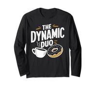 The Dynamic Duo Coffee Donuts Donuts Funny Coffee Donut Manche Longue