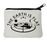 The Earth is Flat Earhter Porte-monnaie en néoprène Blanc 10 x 11 cm