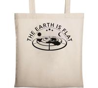 The Earth is Flat Earhter Sac fourre-tout en coton naturel écologique Beige