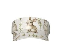 The Easter Bunny and Flowers Visière supérieure réglable pour homme et femme - Léger et pliable - Pour la course à pied, le tennis, le golf - Noir