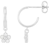 The Edit by Estella Bartlett Estella Bartlett Silver Tone Flower Hoop Earrings