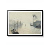 The Effect of Fog de Camille Pissarro, affiche néo-impressionniste paysage fluvial, décoration murale, cadeau impressionnisme vintage 1888, archival mat, 50 x 70 cm (impression uniquement) - 50 x 70