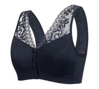 The Elderly Mother Bra Vest Type Air Bra Button Before The Summer is Thin with Big Yards and Comfortable Underwear Omfort Bra for Women UK, Noir , 3XL