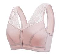 The Elderly Mother Bra Vest Type Air Bra Button Before The Summer is Thin with Big Yards and Comfortable Underwear Omfort Bra for Women UK, rose clair, XL