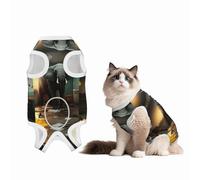 The Elephant in The Room Combinaison chirurgicale pour chien et chat, 100 % coton respirant avec imprimés mignons, animaux domestiques mâles et femelles, taille L