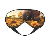 The Elephant in The Sunflower Field Masque doux pour les yeux pour dormir - Idéal pour les femmes et les hommes et les voyages, confortable et réglable, parfait pour une utilisation en