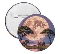 The Elephant Walks Badge rond en métal, broche légère pour sac à dos, épingles à boutons tendance pour chemises, vestes, châle, manteau, unisexe, 20PCS, Fer blanc, épingles rondes en métal