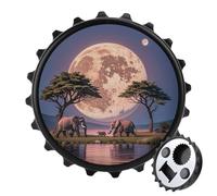 The Elephant Walks Décapsuleur magnétique, outil de cuisine peu encombrant, décapsuleur de bière amusant et aimant de réfrigérateur pour camping, voyage, camping Noir