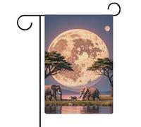 The Elephant Walks Drapeau de jardin vertical double face 32,6 x 47,5 cm Décoration extérieure en lin pour ferme, vacances, fête des mères