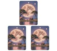 The Elephant Walks Lot de 3 désodorisants carrés à suspendre pour voiture, maison, bureau, style blanc