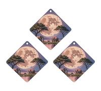 The Elephant Walks Lot de 3 désodorisants pour voiture, maison, bureau, style gris à suspendre en forme de losange