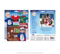 The Elf on the Shelf® Claus Couture Lot de 3 T-Shirts de Noël | Bonhomme de Neige, Père Noël et Sapin | avec Valise de Voyage | Tenue Scout Elf