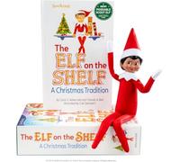 The Elf on The Shelf Coffret - Elfe Scout articulé aux Yeux Marrons | Poupée elfe officielle avec bras et jambes pliables, livre d'histoires de tradition de Noël, certificat d'adoption