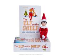 The Elf on the Shelf Kit Lutin de Noël Garçon avec Livre de Conte Illustré - Box Lutin Farceur Scout - Peluche Noël Original aux Yeux Bleus