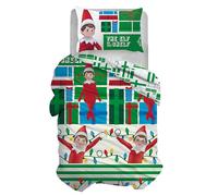 The Elf on The Shelf Parure de lit Simple en Coton, Housse de Couette, Sac + taie d'oreiller, 100% Coton, Noël, Produit Officiel, (ne Contient Pas de Drap Housse avec Coins)