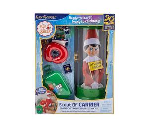 The Elf on The Shelf Scout Elf Carrier Limited Kit édition 20e Anniversaire - Porte-Scout Transparent commémoratif et Accessoires - Elfe Scout Non Inclus