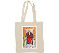 The Emperor Tarot Card Art Logo Sac fourre-tout en coton naturel Blanc