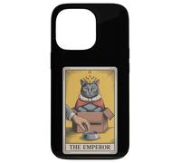 The Emperor Tarot Card In Box Gamelle humoristique Motif chat Coque pour iPhone 13 Pro