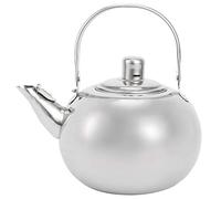 Thé en Acier Inoxydable, Théière à Dessus de Cuisinière Bouilloire Sifflante avec Filtre et Poignée Induction Fond Plat Classique pour le Camping Plein Air Voyage Plus Épaisse Inox Cafetière Convient