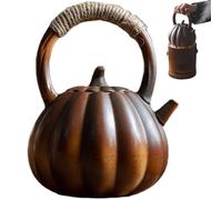 Thé en céramique, théière à la citrouille, 1100-1200 ml de thé en céramique avec poignée supérieure et couvercle, bouilloire de thé vintage portable pour l'hiver Halloween Home Indoor, thé vintage
