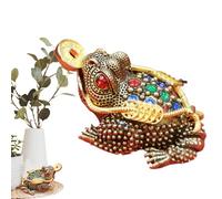Thé en cuivre animal de compagnie - Statue de crapaud à trois pattes, figurine de prospérité de la richesse | Cérémonie du thé antique Décoration de pièce pour animaux de compagnie étagère de bureau