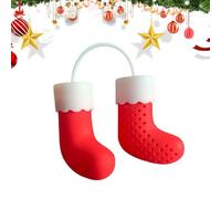 Thé en vrac Infuseur de thé doux et mignon en silicone - Infuseur de thé en forme de Stocking de Noël, filtre à thé sur le thème de Noël pour rosette
