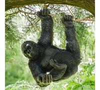 The Enchanted Garden Grande statue de jardin en résine à suspendre Motif gorille Noir