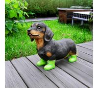 The Enchanted Garden Teckel miniature en bottes Décoration de jardin Accessoires de maison