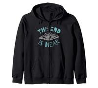 The End Is Near UFO Alien Invasion Drôle Science-fiction Sweat à Capuche