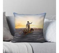 The Endless River Taie d'oreiller carrée en polyester et lin avec fermeture éclair imprimée