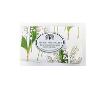 Pain de savon emballé vintage The English Soap Company, savon au beurre de karité parfumé lys, hydratant pour le corps, parfum muguet 190g