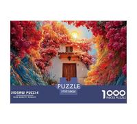 The Entrance of The House 1000 Pièces Carton Extra-épais Coffret De Puzzles Village Sunset Stimulant Et Éducatif Jeu Créatif Puzzles pour Adultes Et Enfants 38x26cm/1000pcs