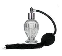 THE ESSENTIAL ATOMIZER COMPANY Divo Vaporisateur de parfum en verre rechargeable avec pompon noir et douille argentée 46 ml Livré avec entonnoir