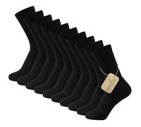 The Essentials Wardrobe Lot de 10 paires de chaussettes unisexes en bambou naturellement antibactériennes renforcées au talon et aux orteils pour adulte Coutures plates lavables en machine, 10 paires